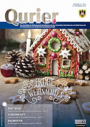 Qurier 12/2016 vom 25.11.2016 - Das Amtsblatt der Welterbestadt Quedlinburg mit den Ortschaften Bad Suderode und Stadt Gernrode