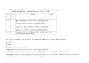 Модель урока литературы