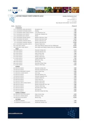 Araldica Listino 2016 Pv