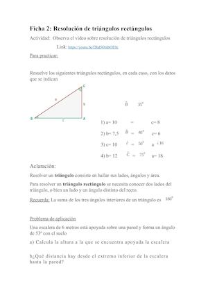 Ficha2 Resolución De Triángulos Rectángulos Francisco Javier Cervigon Ruckauer