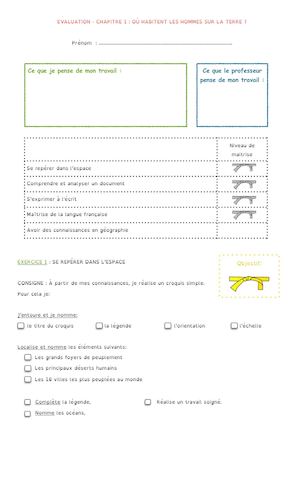 6ème - Chap 1 Evaluation