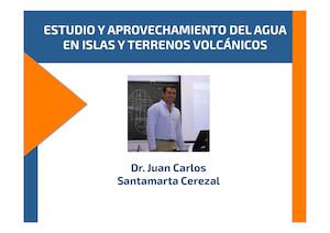 HIDROGEOLOGÍA DE TERRENOS VOLCÁNICOS Francisco Javier Cervigon Ruckauer