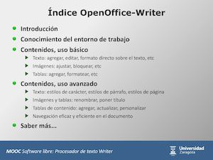 Índice Open Office Writer Francisco Javier Cervigon Ruckauer