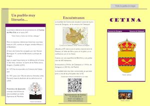 Folleto: Visita Los Pueblos De Aragón -  Cetina