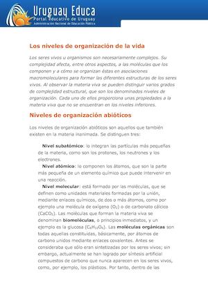 Los Niveles De Organización De La Vida Francisco Javier Cervigon Ruckauer