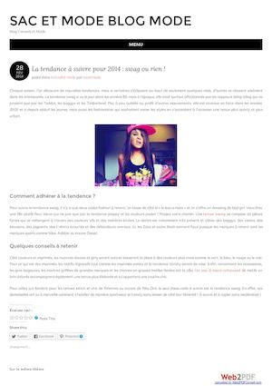 La Tendance à Suivre Pour 2014 Swag Ou Rien !