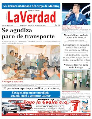 La Guaira, martes 10 de enero de 2017. Edición 6230