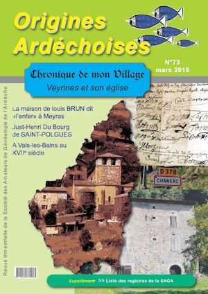 Origines Ardéchoises N°73 mars 2015