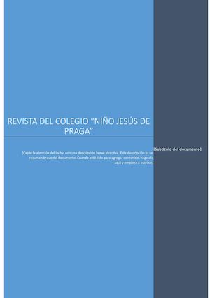 Revista del colegio "Niño Jesús de Praga"