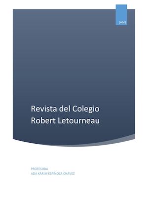 Revista del Colegio Robert Letourneau