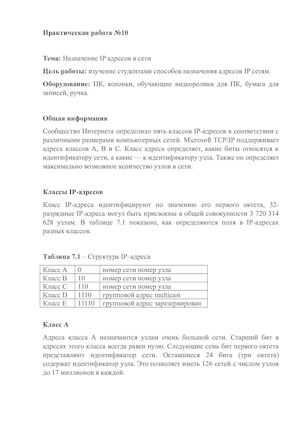 Классификация IP-адреса