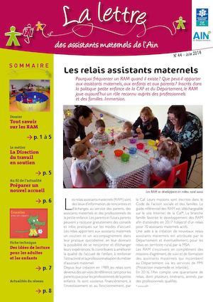 Lettre des assistants maternels de l'Ain n°44 - juin 2016