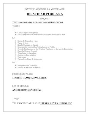 TESTIMONIOS ARQUEOLÓGICOS PREHISPANICOS