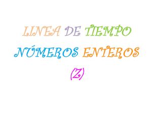 LINEA DE TIEMPO NUMEROS ENTEROS