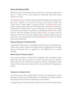 Victoria Falls Facts