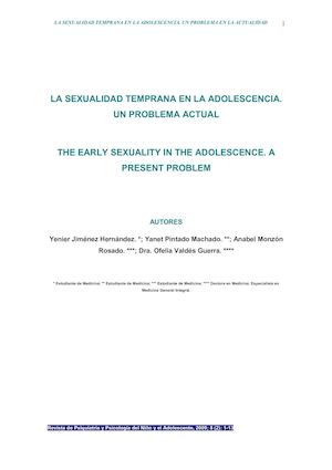 La Sexualidad Temprana