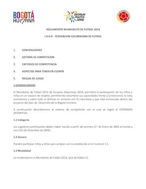 Reglamento Mundialito 2014 1