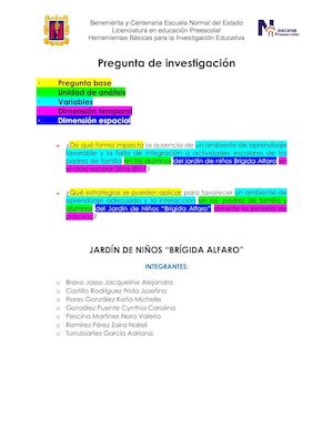 Pregunta De Investigación