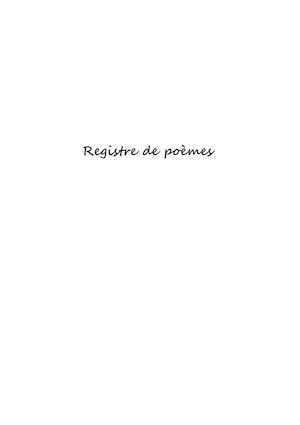 Registre de poèmes