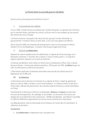 La France Dans La Seconde Guerre Mondiale