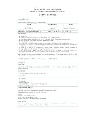 C-EXP-DEMO	Curso Expedito de Demolição