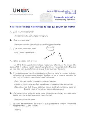 Revistas de Chistes Matemáticos