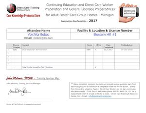 Calaméo - Sample of Continuing Education Completion with School Receipt