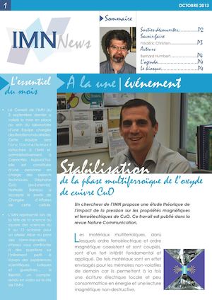 IMN News n°1 - Octobre 2013