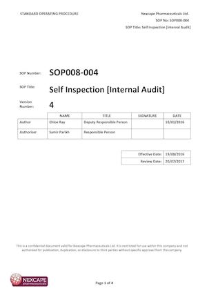 Sop008 004 Self Inspection [Internal Audit]