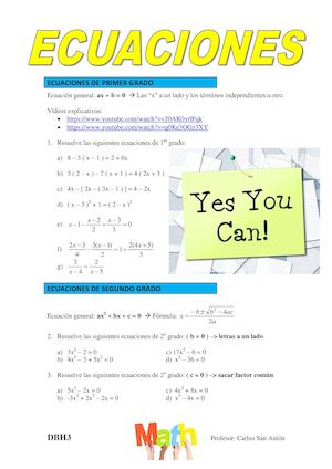 Dbh3 Tema5 Ecuaciones1y2gradoy Sistemas