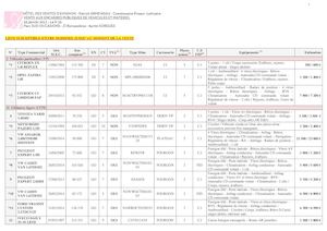 Véhicules et matériel 25-01-2017 ? 14h00