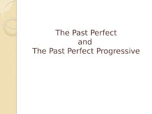 PPT 4 - Past Perfect And Past Perfect Continuous