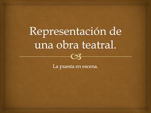 Representación De Una Obra Teatral