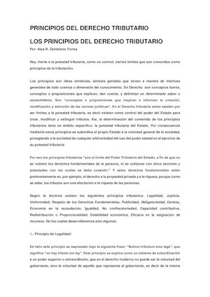 Principios Del Derecho Tributario