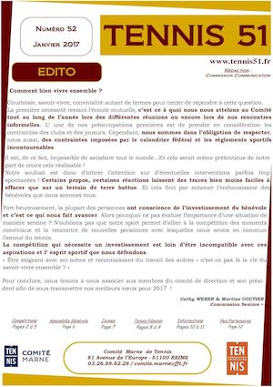 Tennis 51 - Janvier 2017
