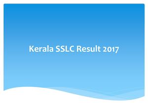 Kerala Sslc Result 2017