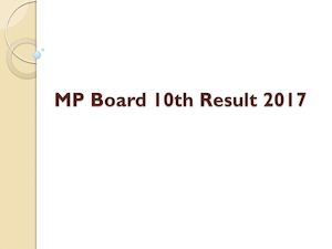 Mp Board 10th Result 2017