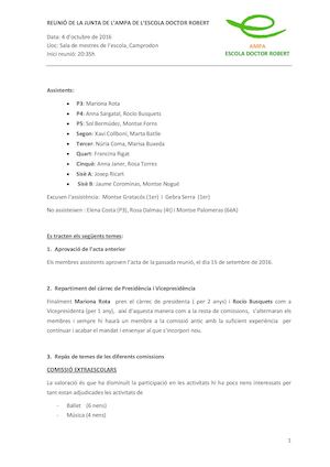 A Reunió Junta Ampa 20161004