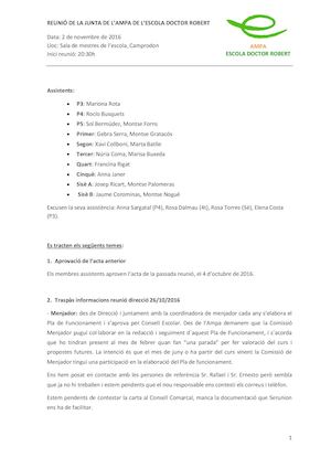A Reunió Junta Ampa 20161102
