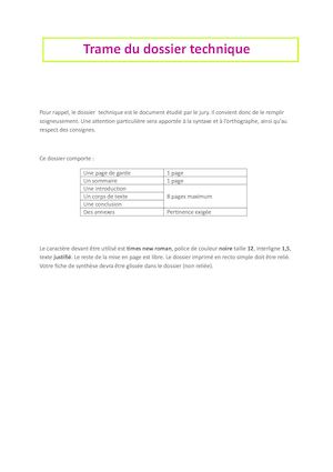 Modèle Dossier Technique 2017