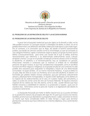 El Problema De La Definición de Delito y La Accion Humana