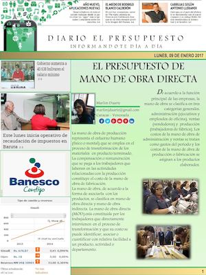 Presupuesto de Mano de Obra Directa, Autora: Duarte Marlim