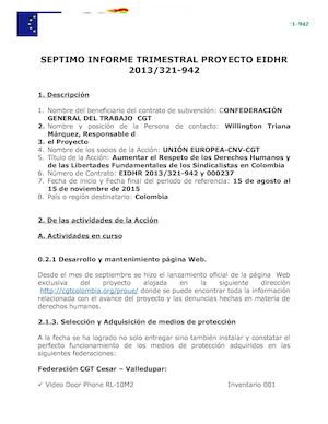 Septimo Informe Trimestral Proyecto Eidhr 2013 Docx Mlta