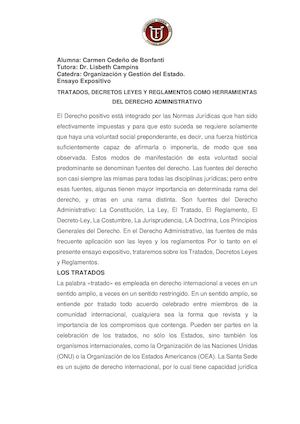 Tratados, Decretos Y Reglamentos, Herramientas Del Derecho Administrativo