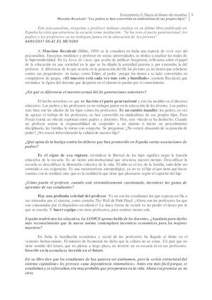 Documento 2, Hacia El Deseo De Enseñar