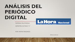 Analisis Del Periodico Digital La Hora
