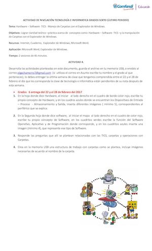 Taller De Evaluación Y Comprensión Sobre La Presentación Grado Sexto Periodo 1