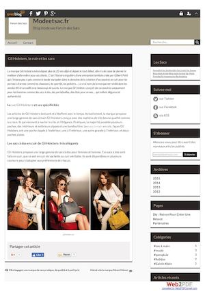 Gil Holsters, Le Cuir Et Les Sacs