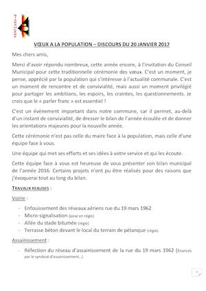 Discours De Voeux Du Maire Du 20 01 2017pdf