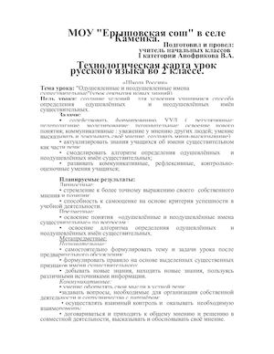 Технологическая карта урока (я)